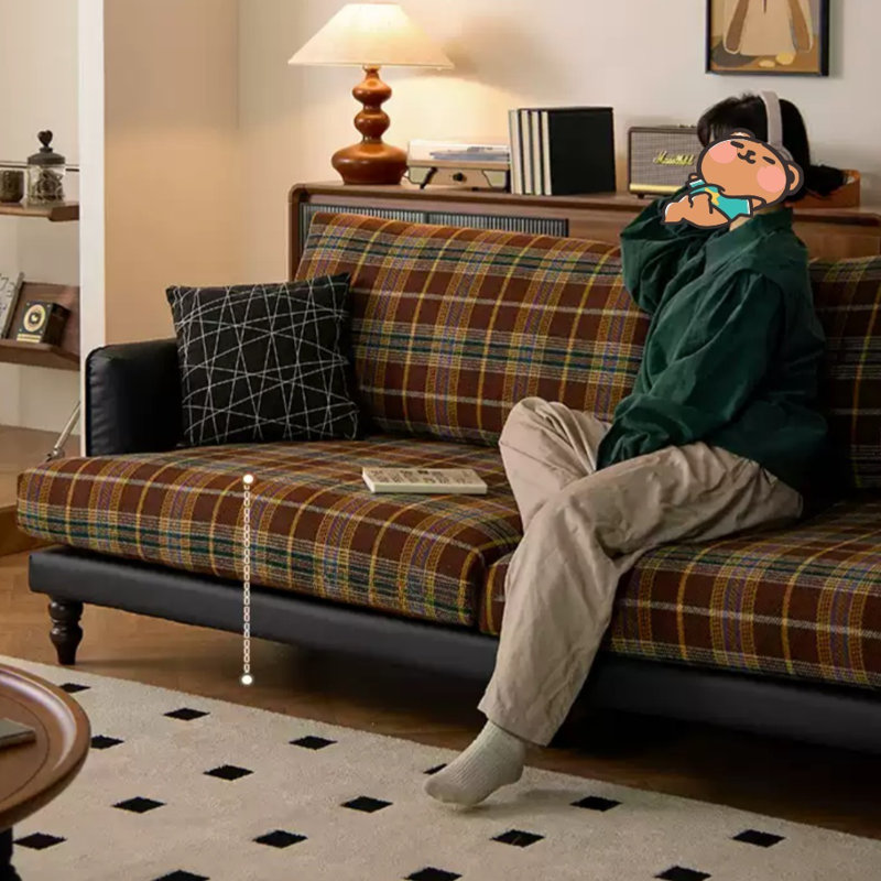 Retro Fabric Washable Straight Sofa