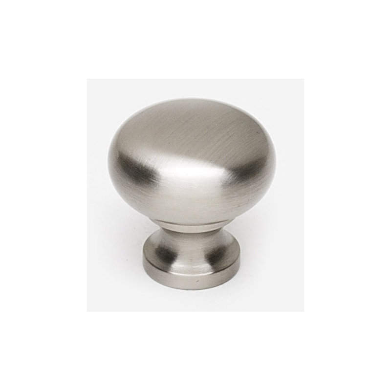 Mushroom Knob, 1" H x 1" W x 0.63" D, Satin Nickel