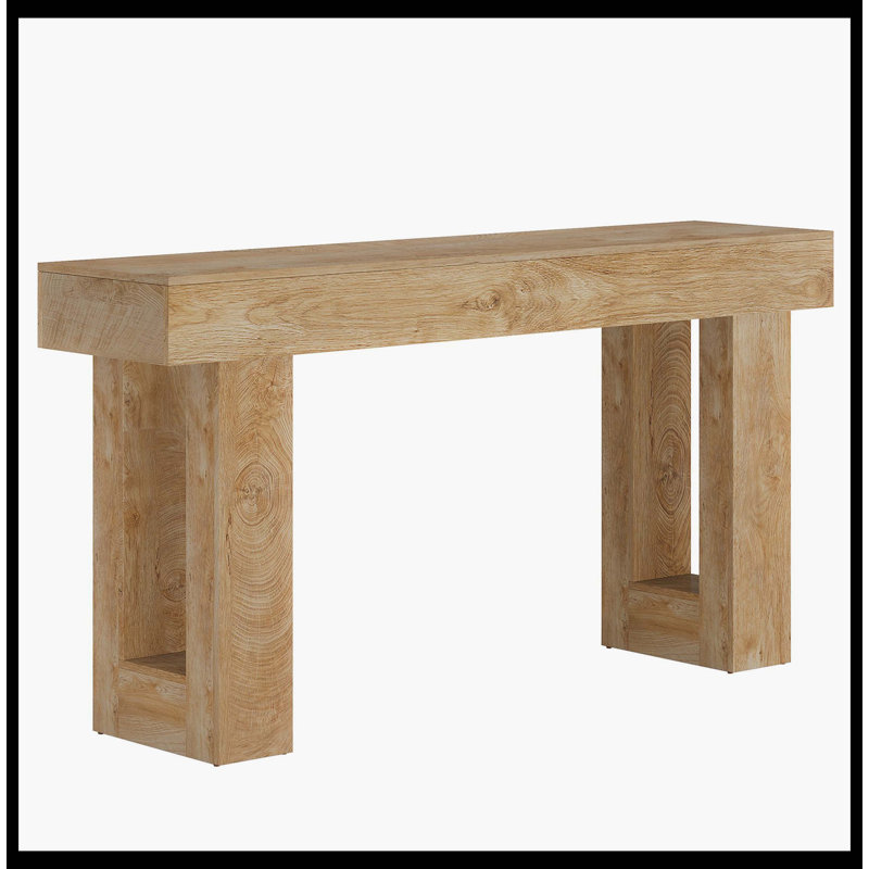 Table de canapé en bois, console moderne de 63 pouces pour le salon, Naturel