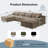 Boneless 136" U Shaped Sectional Couches, Corduroy Sectional Sofa With Reversible Storage Ottoman, 4 Seater Sofa With Throw Pillows Upholstered L-Shaped Couch For Living Room-779772819-779772830