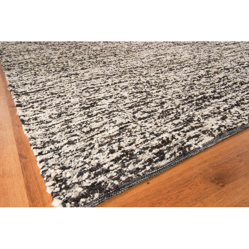 Tocayo Wool Abstract Area Rug in Black, Rectangle 8' x 10'