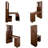 55" Walnut L-Desk + Hutch – 4 Cabinets, Drawer, Open Shelves, 76" Height, 2-in-1 Corner Design, 132 lb, Home-Office Command Center-1329903494-1329903495