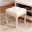 Petit banc rembourré, banc carré rembourré avec repose-pieds rustique, tabourets de coiffeuse pour la chambre à coucher, beige 15,75 po x 15,75 po x 15,75 po