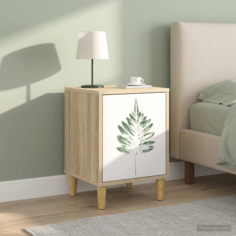 36cm W Engineered Wood Bedside Table