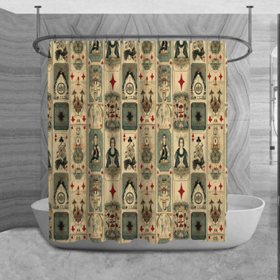 Tarot Shower Curtain Witchcraft Bathroom Decor Blue
