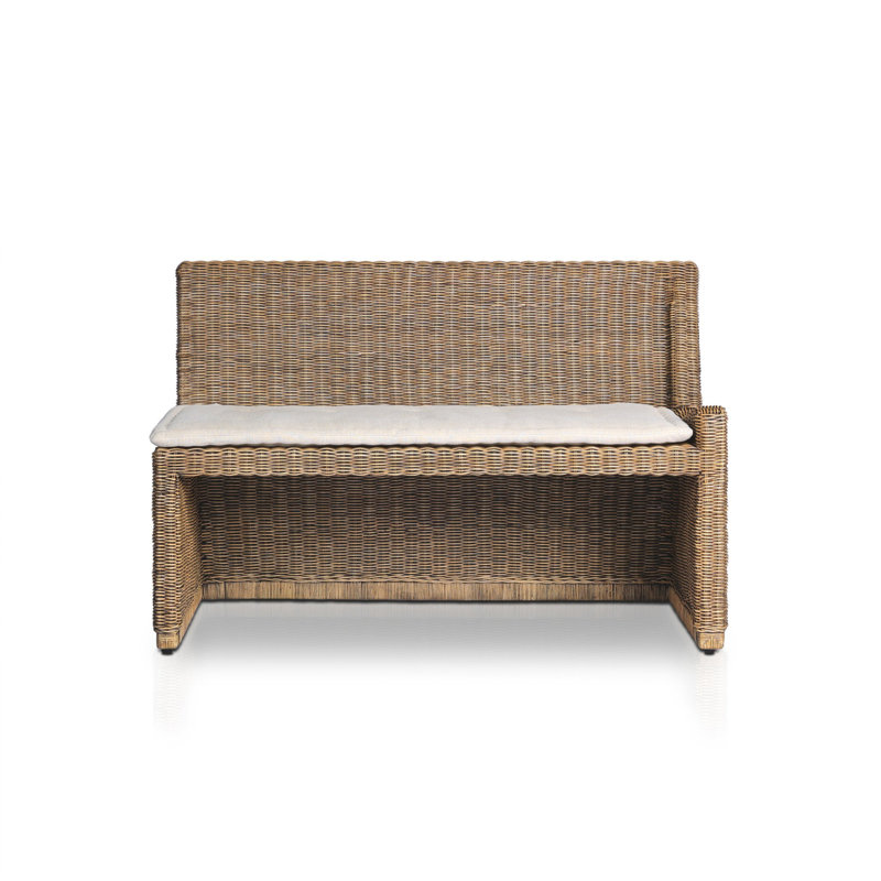 Senna Woven Dining Bench, 33" H x 49" W x 26.25" D