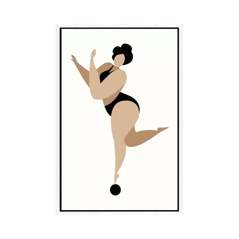 Dancing Queen-Black by Kubistika - Print on Canvas, 101.6cm H x 66.04cm W x 3.81cm D, White Floater Framed