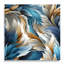Fleurs marbrées blanches et bleu sarcelle sérénité - décoration murale acrylique florale-101499312