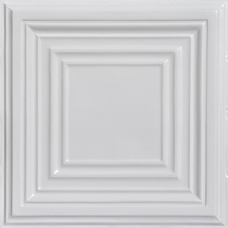 Carreau de plafond en fer-blanc clouté 2 pi. X 2 pi. Williamsburg, Blanc