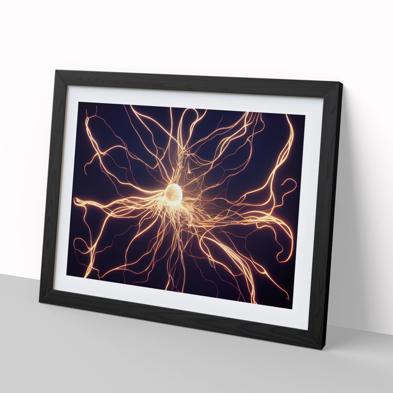 XH1022-3011X Electricity Vol.1 - Single Picture Frame Print, Black, 46cm H x 64cm W x 2cm D