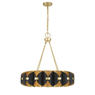 Pelham 16-Light Chandelier in Black Cashmere and True Gold