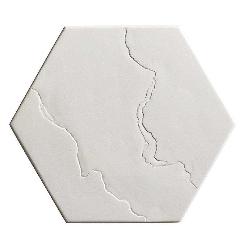 Transitional Black Hexagonal Accent Table with Limestone Top