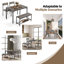 Ensemble de table de salle à manger 4 pièces Erommy, table de cuisine avec banc et 2 chaises, ensemble de table de cuisine peu encombrant avec support de rangement et structure en métal pour petit espace, style moderne pour salle à manger, cuisine, ap