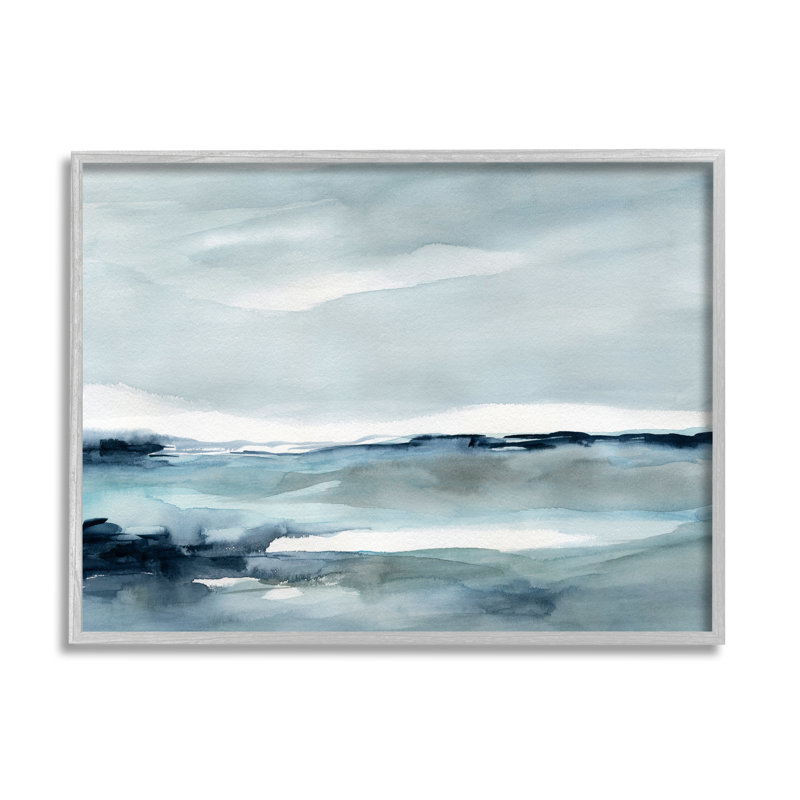 Paysage abstrait de l'océan polaire désolé, H 14 po x l 11 po, Estampe numérique Farmhouse