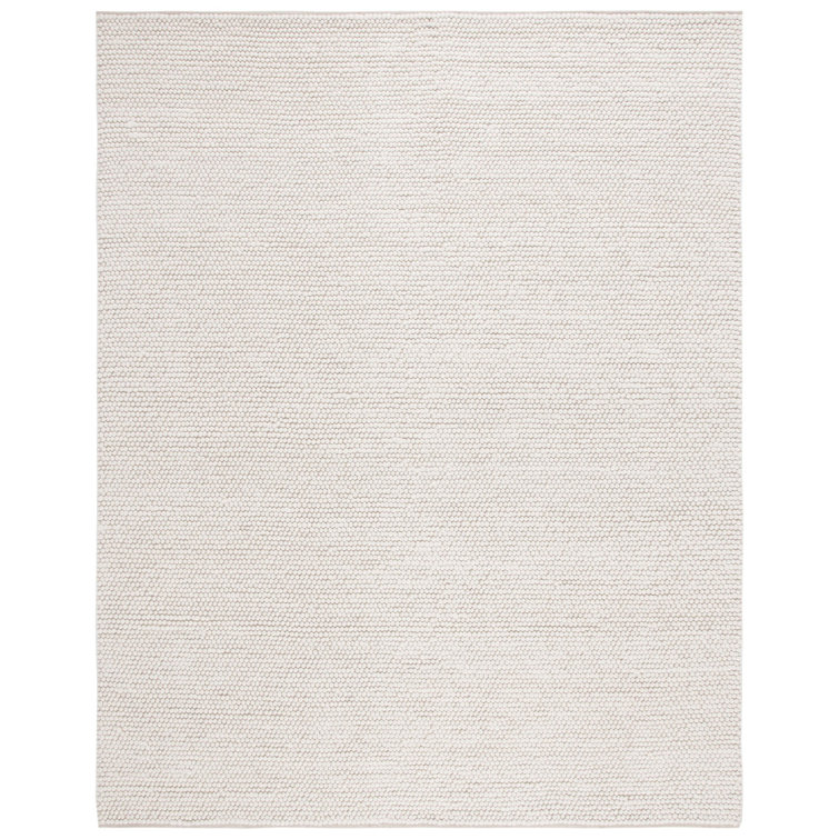 Truex Solid Color Handmade Area Rug in Ivory, 3’x5’