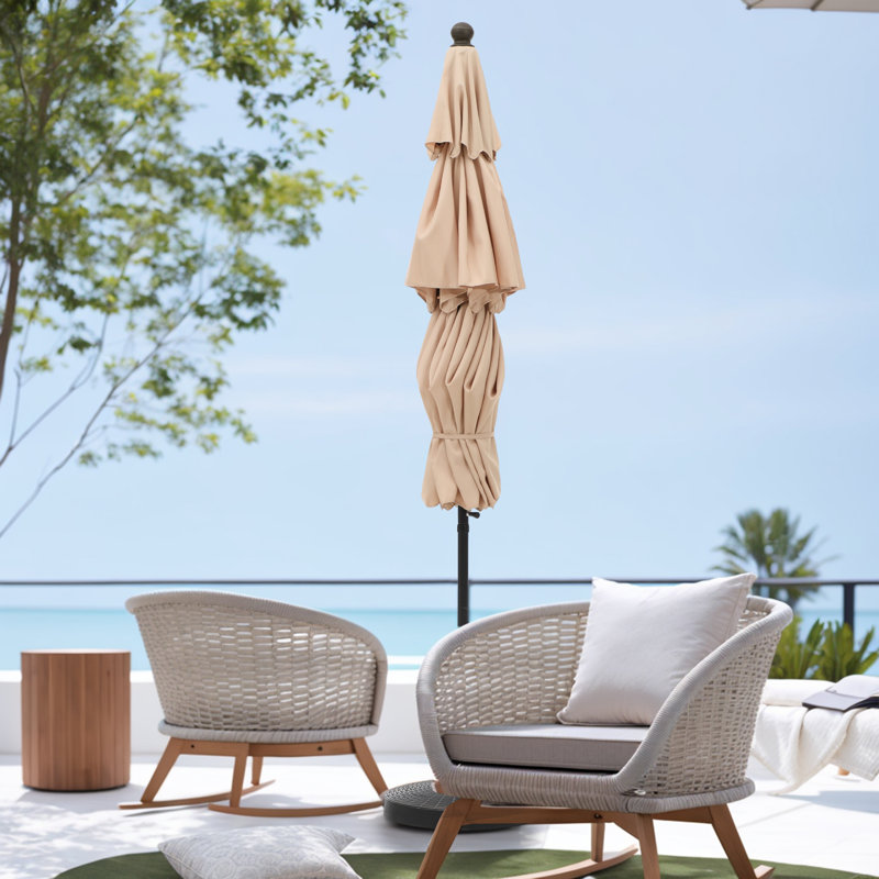 Tanaiyah 120'' Tilt Market Umbrella, Beige
