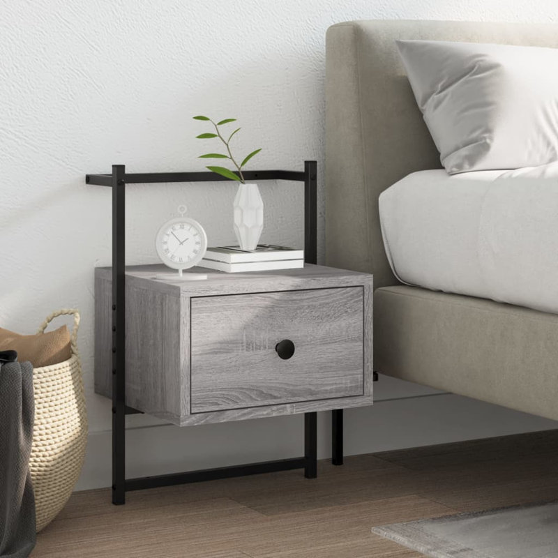 Huckstep 35 cm W Bedside Table, Grey Sonoma, 1
