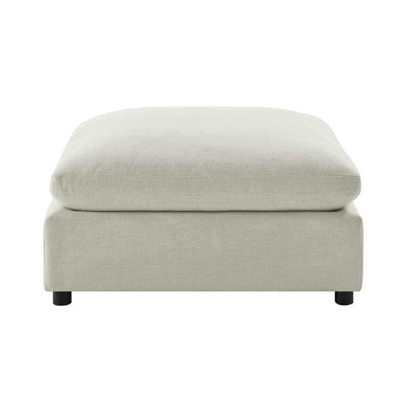 Cassandra Beige Fabric 40 In. Square Ottoman