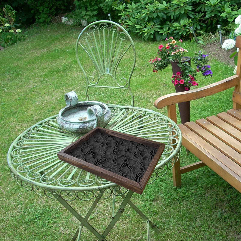 Plateau de service élégant, 100% panneau de fibres à densité moyenne et cadre en bois de pin, 11,8 po x 15,7 po | Épaisseur durable de 2,7 mm, parfaite pour le divertissement à domicile et le petit déjeuner au lit | Conception élégante, légère et facile à nettoyer