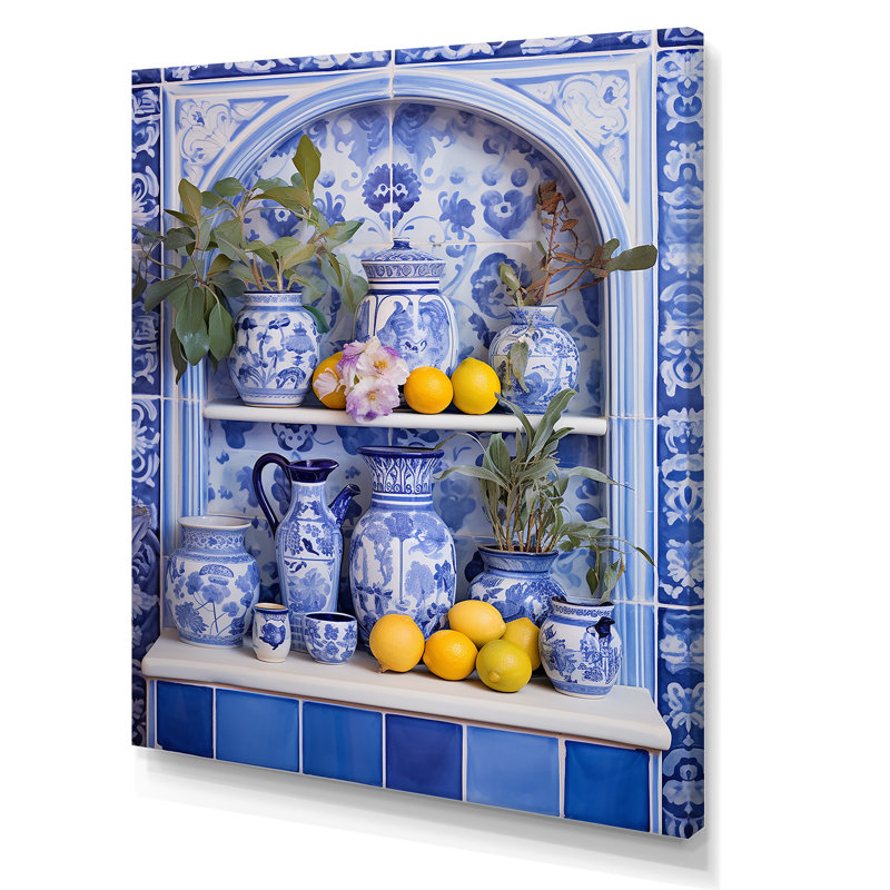 Tableaux méditerranéen nature morte cuisine III - Boho, Toile tendue, H 32 po x l 24 po x P 1 po