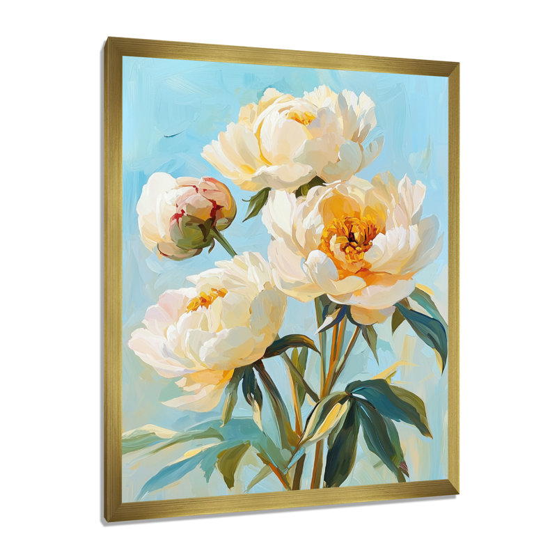 Bradcliff - art mural floral, H 20 po x l 12 po, Reproduction encadrée d'une seule photo, Doré