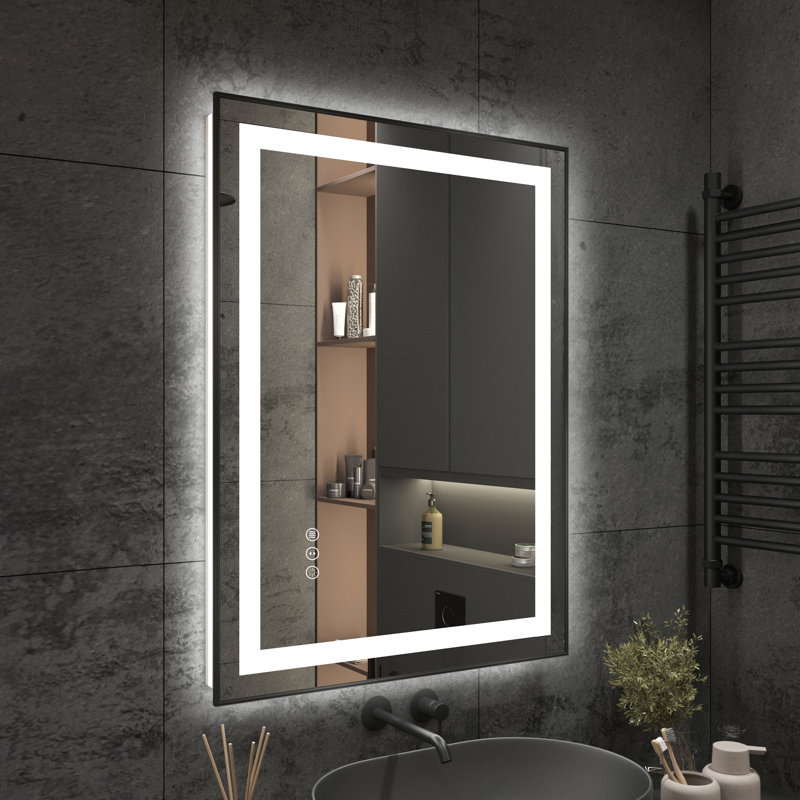 Dokes Super Bright Front & Back LED Lighted Anti-Fog Tempered Glass Bathroom/Vanity Mirror with ETL , 24" x 32"