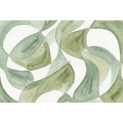 Shades Of Green Wallpaper Watercolor Abstract Wall Mural