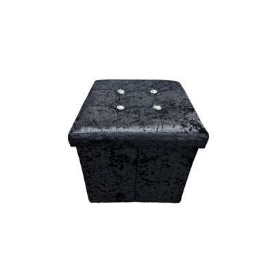 Mocanaqua 38cm Wide Velvet Square Solid Colour Ottoman with Storage