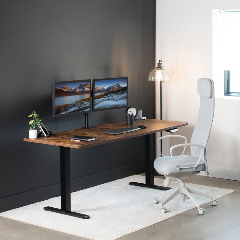 Black Adjustable Height Electric Dual Motor Desk Frame