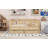 Full Size Wood Daybed with Fence Guardrails and 2 Drawers, Natural
