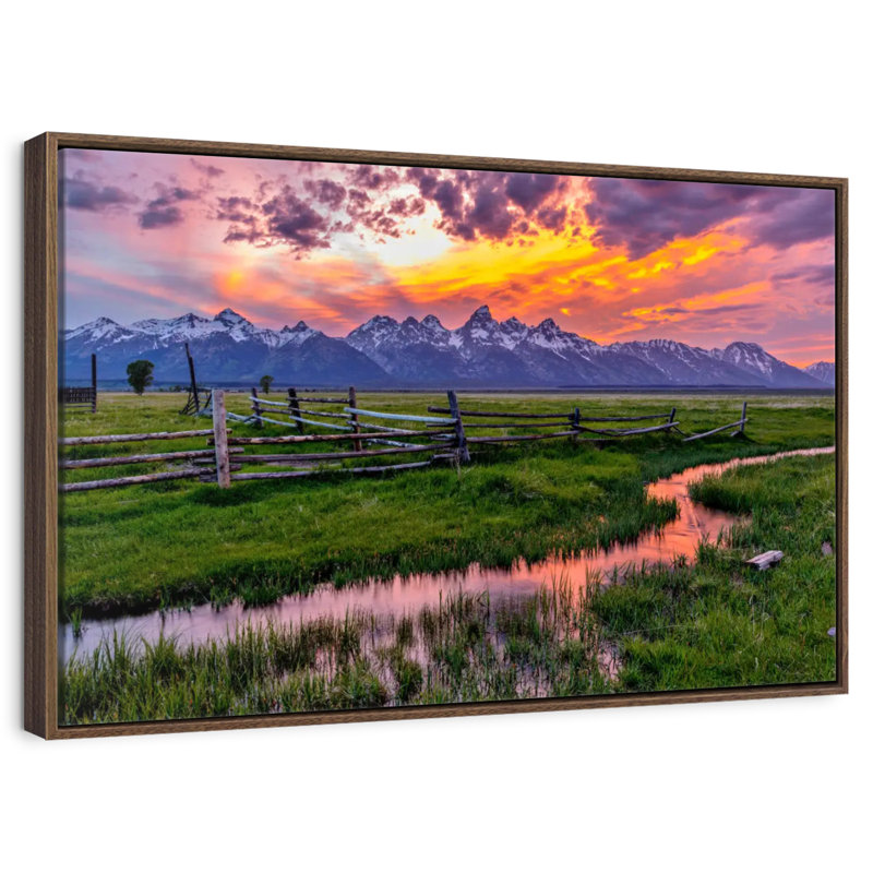 Grand Teton Radiance, Floating Frame Walnut, 31" X 21"