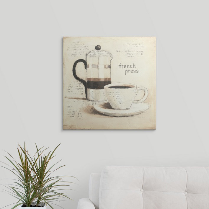 « iii » par emily adams, impression Parisian Coffee, H 35 po x l 35 po x P 1,5 po, Toile