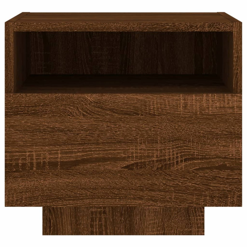 Brayli 39cm W Bedside Table, Smoked Oak, Individual