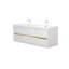 Meuble-lavabo mural 60 po avec lavabo, armoire de rangement flottante avec comptoir en résine de pierre et tiroirs à fermeture en douceur 60 po