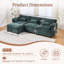 Canapé modulaire, canapé moderne à 3 places profondes avec repose-pieds, canapé en forme de L pour le salon, la chambre à coucher et un appartement-867386004