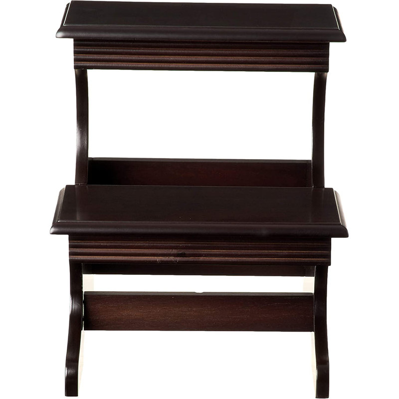2 - Step Wood Step Stool, Dark Cherry