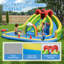 Parc aquatique gonflable 13 x 15 pi avec glissoires doubles, canons à eau et panier de basketball pour enfants