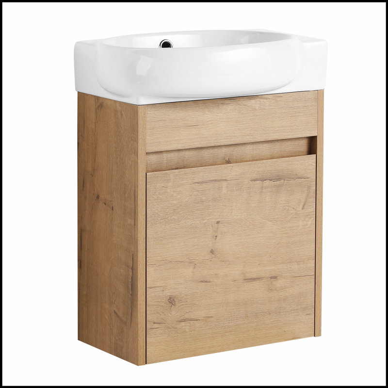 Meuble-lavabo autoportant à fermeture en douceur avec lavabo, conception ergonomique et fabrication durable pour les salles de bain modernes