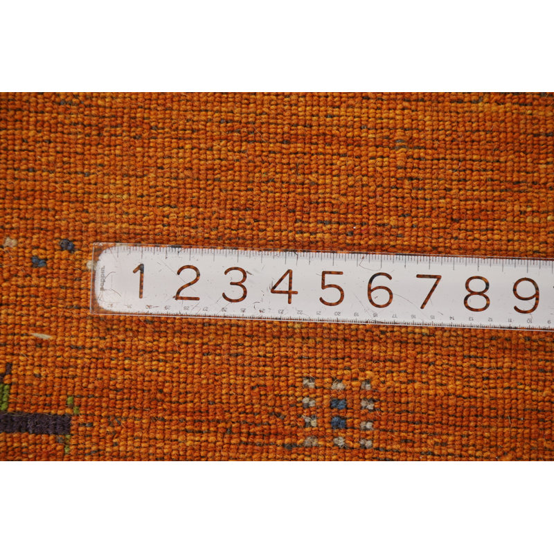Orange Gabbeh Indian Area Rug
