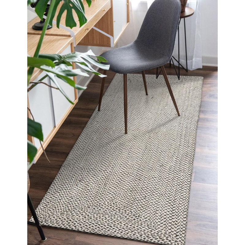 Tapis contemporain Aideen - gris, Tapis de couloir 2 pi x 8 pi