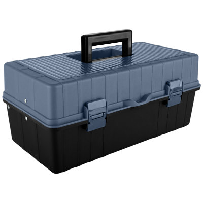Stalwart Plastic Tool Box Organizer - Portable Toolbox or Tackle Box Organizer with Handle for Tools, Craft Storage, Hobby Supplies or Art Bin