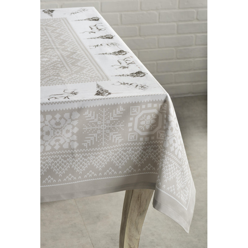 Christmas Cozy 100% Cotton Tablecloth, 108" L x 60" W