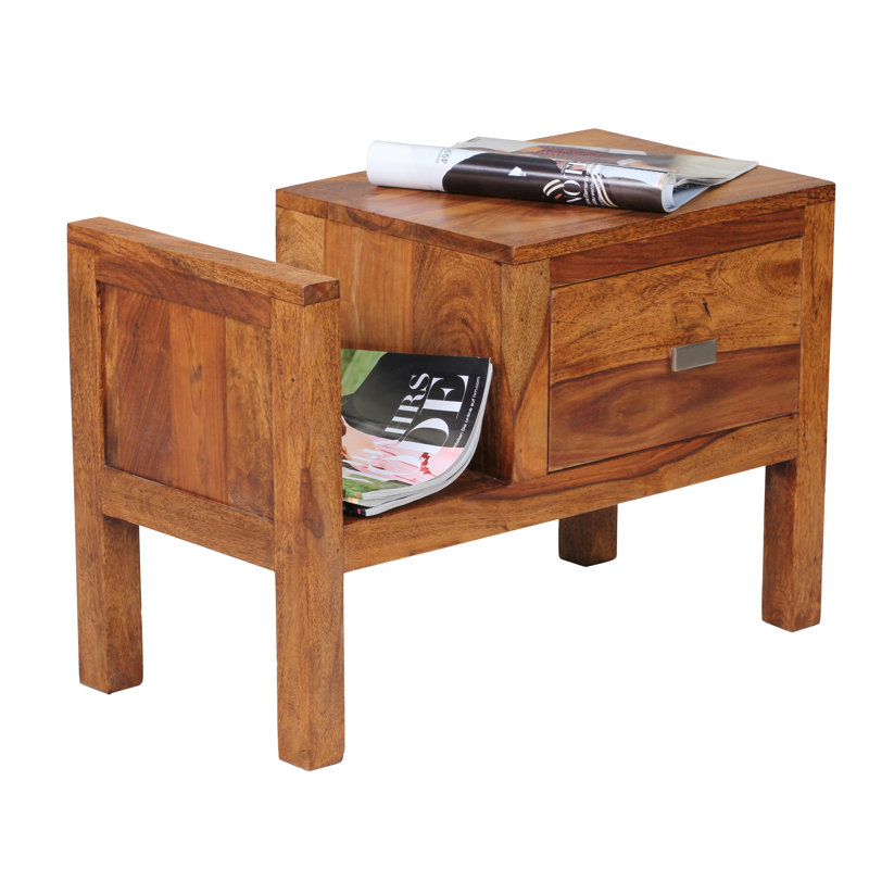 60cm W Solid Wood Bedside Table