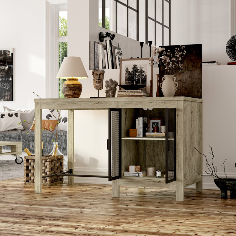 Rustic Cabinet With 2 Metal Door