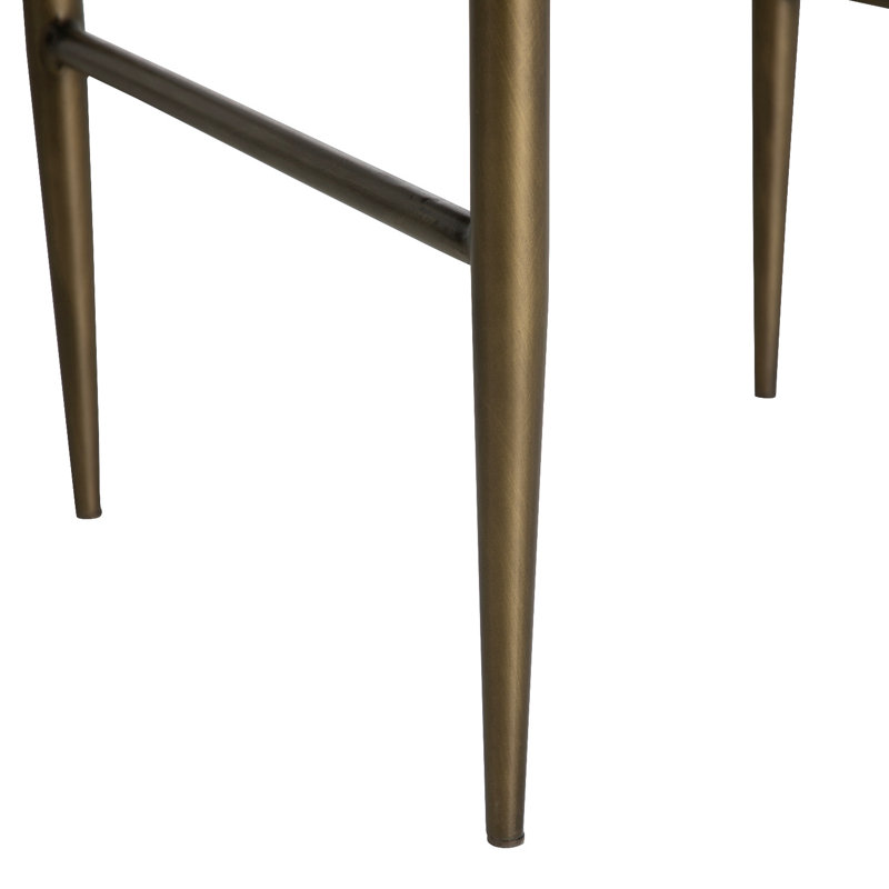 Ward Ladder Back Side Chair in White Leather