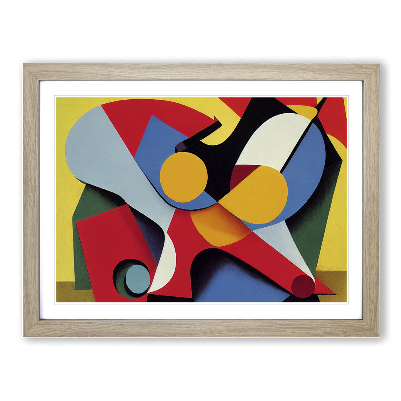 Seductive Modern Abstract - Framed Print, 46cm H x 64cm W x 2cm D, Oak 