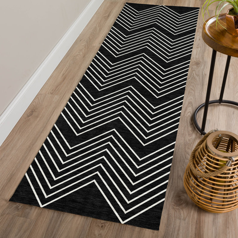 Machine Washable Indoor/Outdoor Karr ACN2390 Geometric Rug, Runner 2'3" x 7'6"