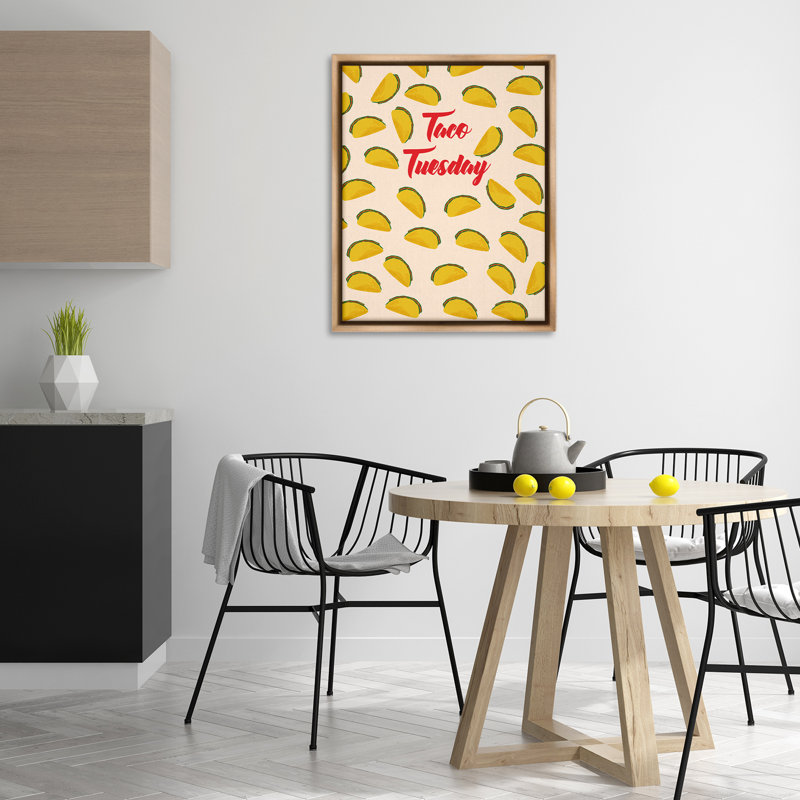 Art mural sur toile Taco, H 31 po x l 25 po, Cadre flottant orme Montalcino