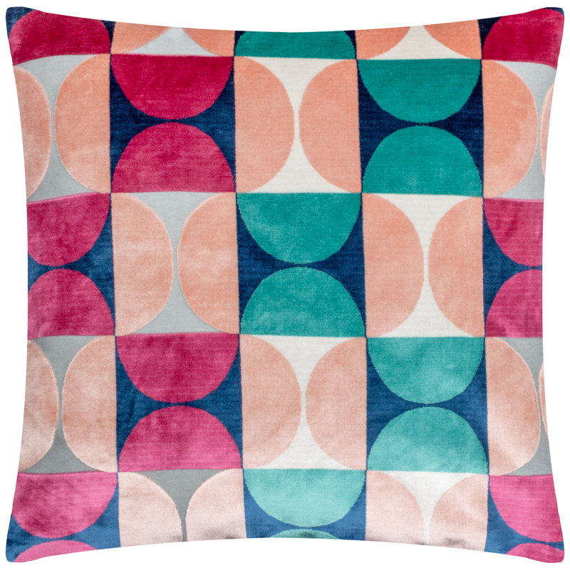 Bardot Geometric Square Cushion Cover, Magenta/Blue