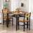 3 Piece Dining Table Set For 2 With Built-In Storage Rack, Small Wooden Kitchen Table & 2 Backrest Chairs With Metal Frame, Farmhouse Square Dinette Set For Small Space Dining Room, Apartment-1101726340